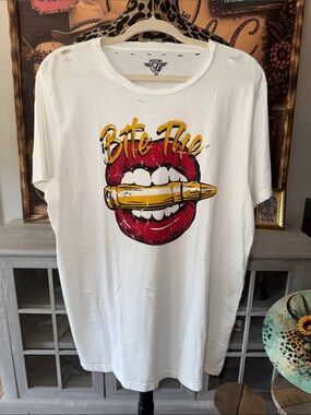 Country Deep  Bite The Bullet Tee with Rips Size XL